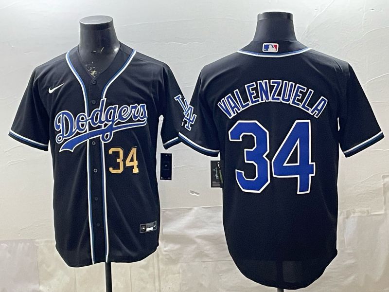 2026 Men Nike Los Angeles Dodgers #34 Valenzuela Black Game MLB Jersey 0016->los angeles dodgers->MLB Jersey